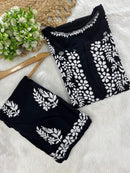 Rayon Plazzo Combo with Butas - chikankariofficial