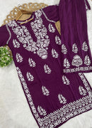 Rayon Plazzo Combo with Butas - chikankariofficial