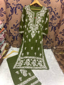 Rayon Silk with Heavywork Plazzo set - chikankariofficial