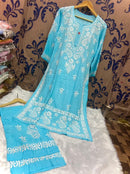 Rayon Silk with Heavywork Plazzo set - chikankariofficial