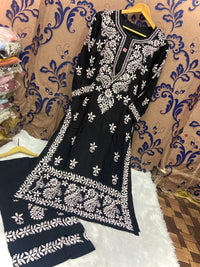 Rayon Silk with Heavywork Plazzo set - chikankariofficial