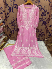 Rayon Silk with Heavywork Plazzo set - chikankariofficial