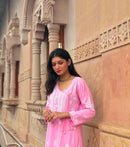 Rayon Traditional Chikan Angrakha - chikankariofficial