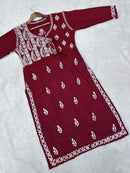 Rayon Traditional Chikan Angrakha - chikankariofficial