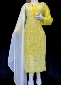 Resham Keel Jaal Kurtis - chikankariofficial