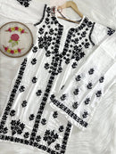 ( Rishita Special )Black n White Rayon Plazzo Combo - chikankariofficial