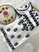 ( Rishita Special )Black n White Rayon Plazzo Combo - chikankariofficial