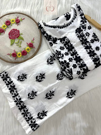 ( Rishita Special )Black n White Rayon Plazzo Combo - chikankariofficial