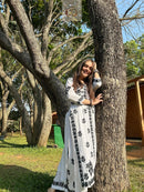 ( Rishita Special )Black n White Rayon Plazzo Combo - chikankariofficial