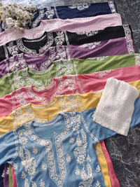 Riwayat Straight Fit Modal Kurti - chikankariofficial