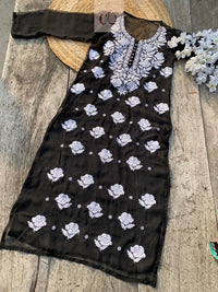 Rose keel Beautiful Georgette Kurtis - chikankariofficial