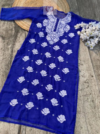 Rose keel Beautiful Georgette Kurtis - chikankariofficial