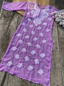 Rose keel Beautiful Georgette Kurtis - chikankariofficial