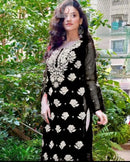 Rose keel Beautiful Georgette Kurtis - chikankariofficial