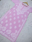 Rose work Modal Chikankari Kurta - chikankariofficial