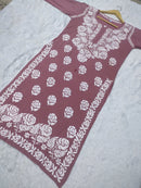 Rose work Modal Chikankari Kurta - chikankariofficial