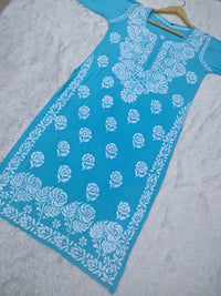 Rose work Modal Chikankari Kurta - chikankariofficial