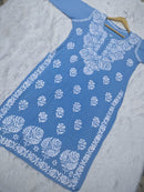 Rose work Modal Chikankari Kurta - chikankariofficial