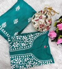 Santoshi Special Chikan Daman Co ord Set - chikankariofficial