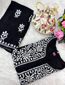 Santoshi Special Chikan Daman Co ord Set - chikankariofficial