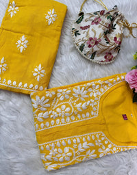 Santoshi Special Chikan Daman Co ord Set - chikankariofficial
