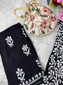 Santoshi Special Chikan Daman Co ord Set - chikankariofficial