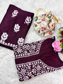 Santoshi Special Chikan Daman Co ord Set - chikankariofficial