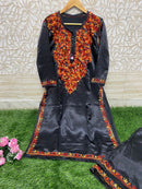 Sartin Winter special silky Plazzo Combo - chikankariofficial