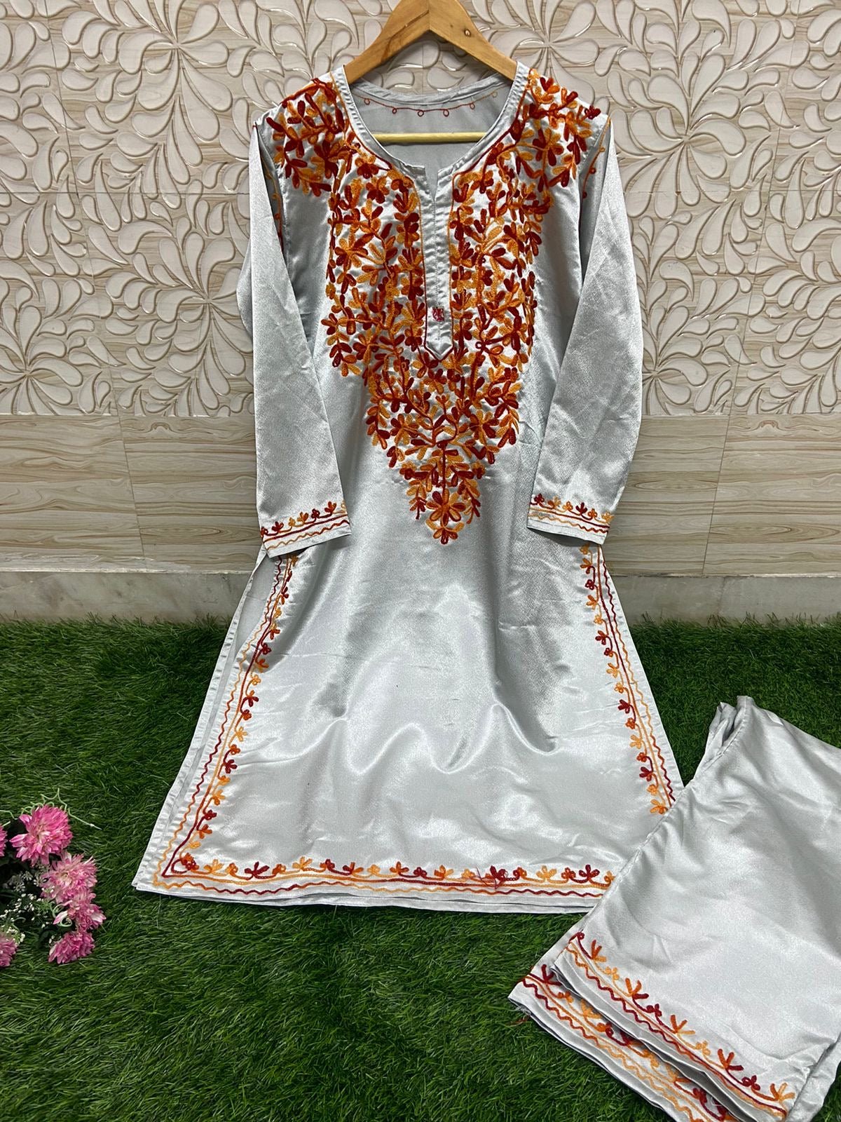 Sartin Winter special silky Plazzo Combo - chikankariofficial