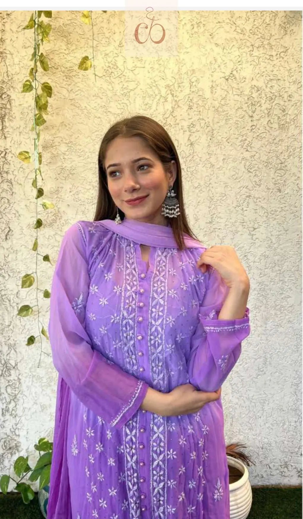 Shaded Fancy Mukaish Work Chikankari Set - chikankariofficial