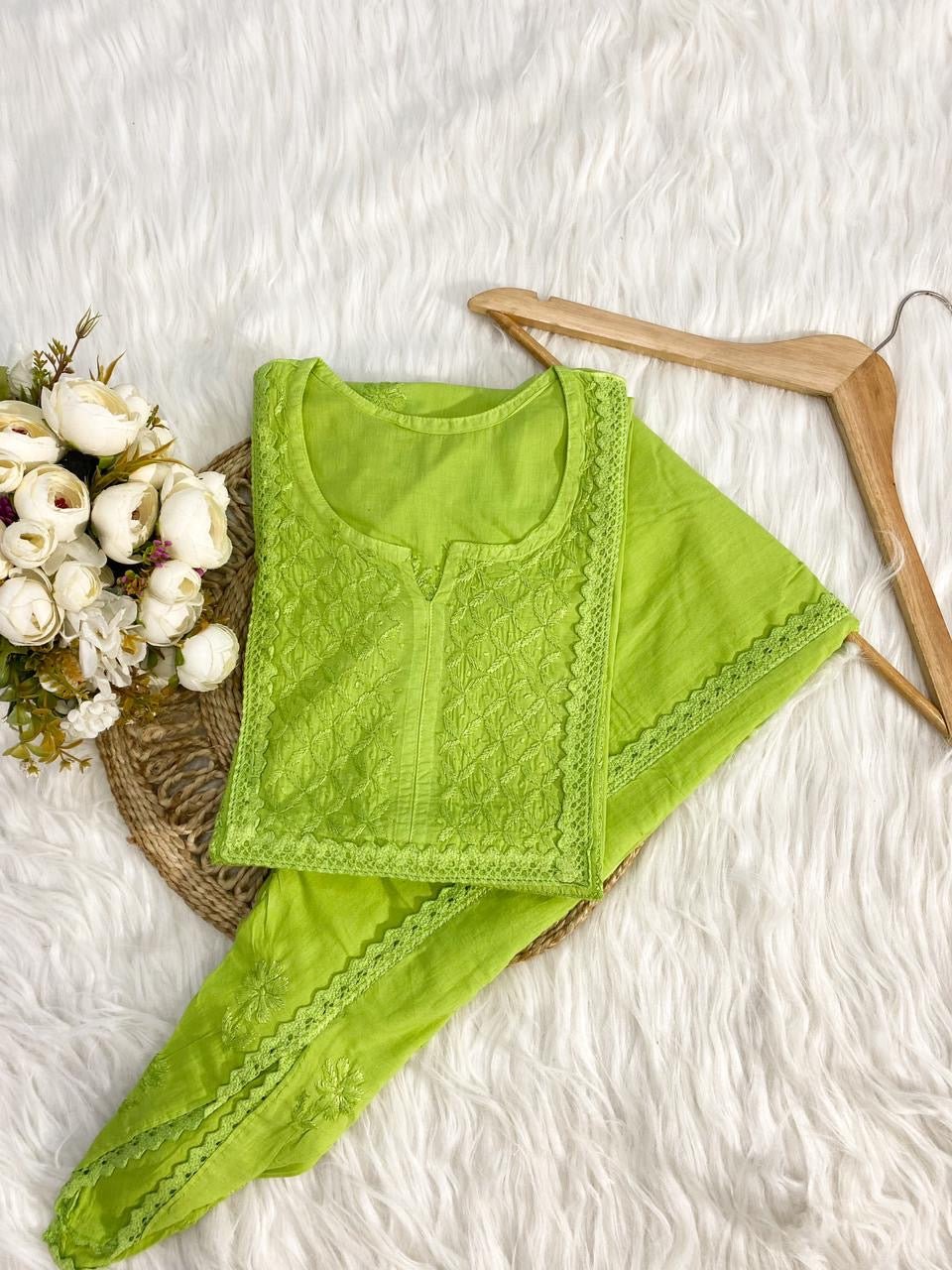 Short Dhoti Co ord Set - chikankariofficial