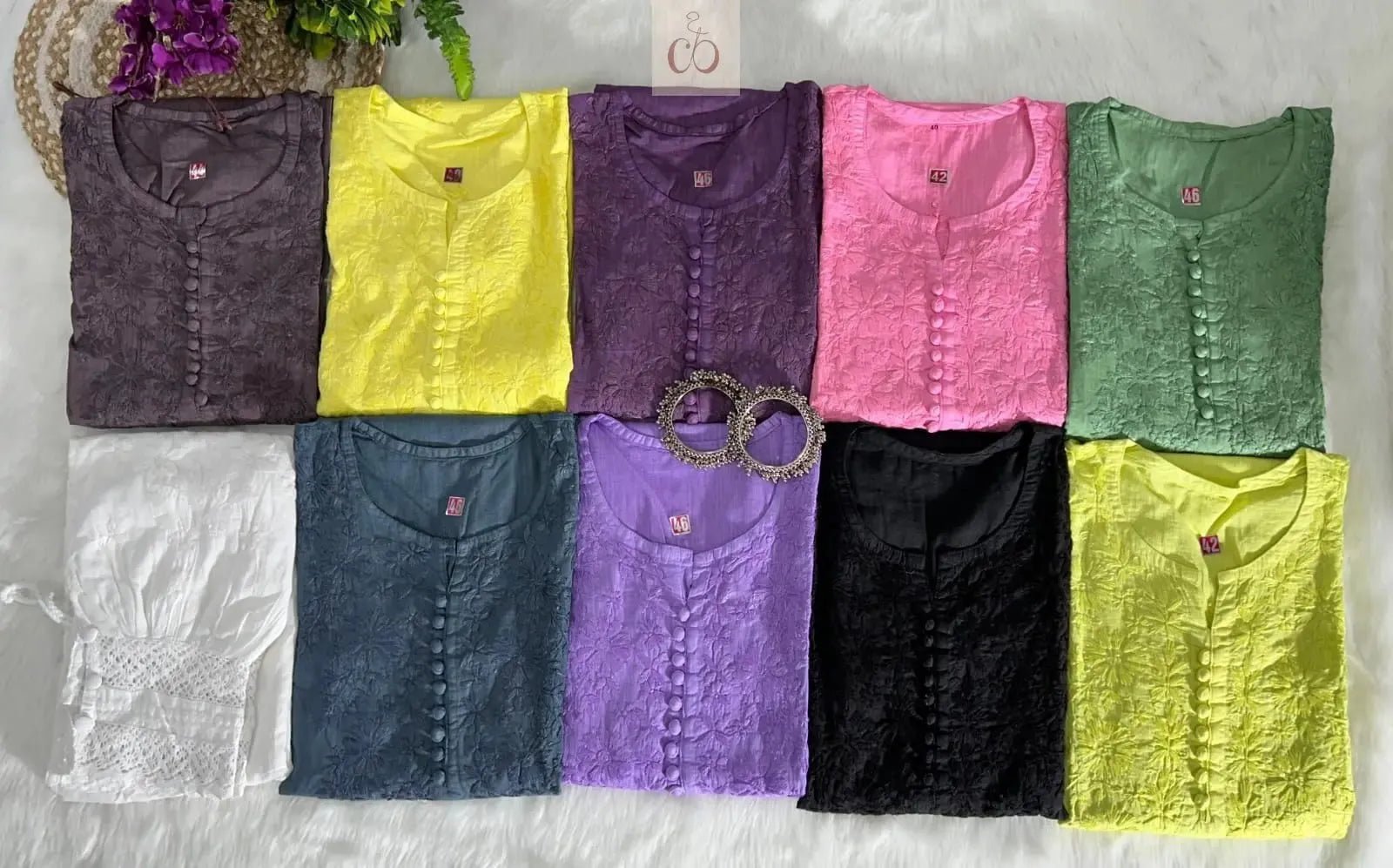 Slub Cotton Dyed Kurtis - chikankariofficial