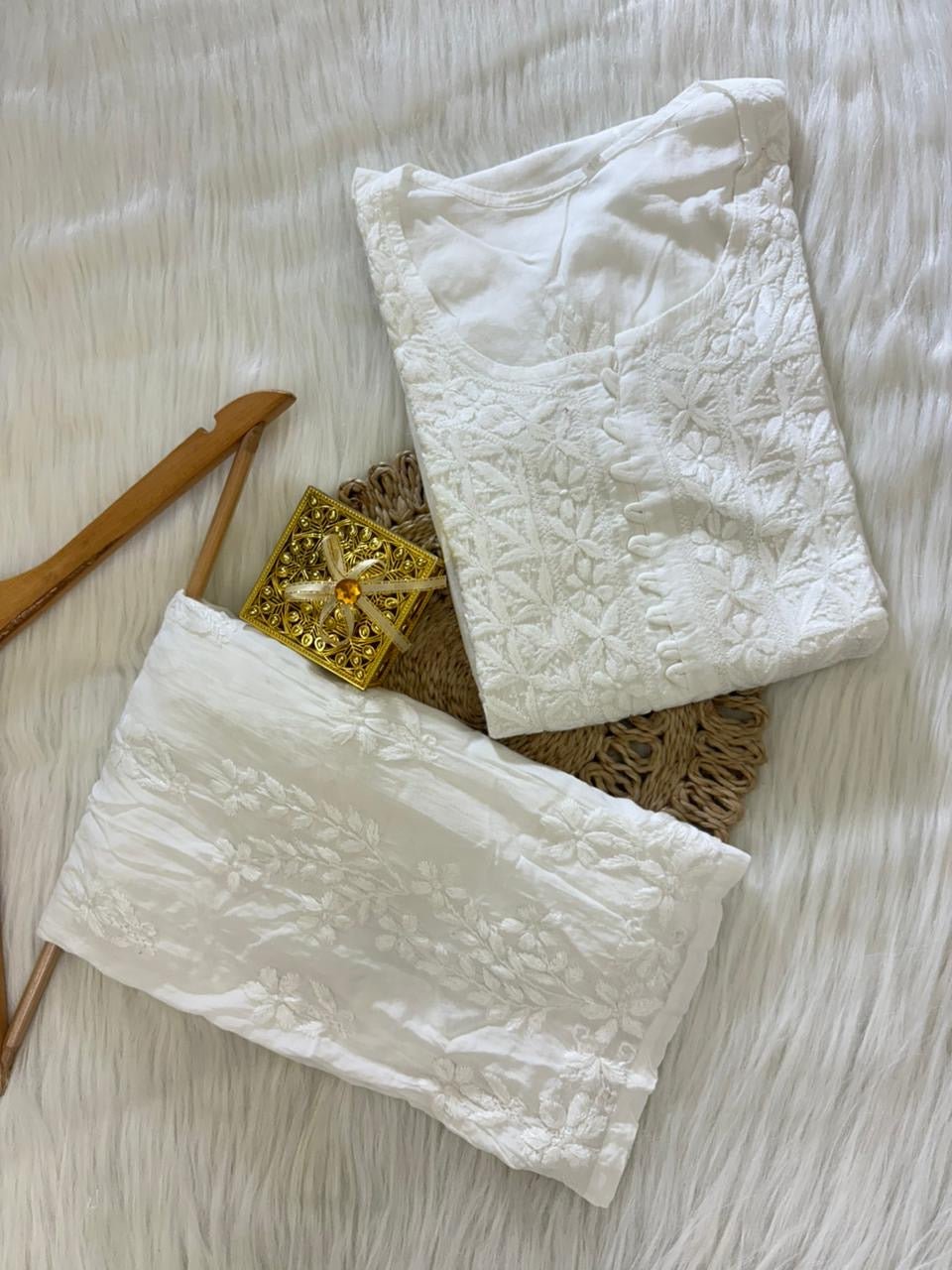 Soft & Breezy Elegant Modal Cotton Heavy kurtis - chikankariofficial