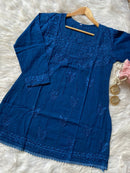 Special Light weight Dyed dobby Short Top - chikankariofficial