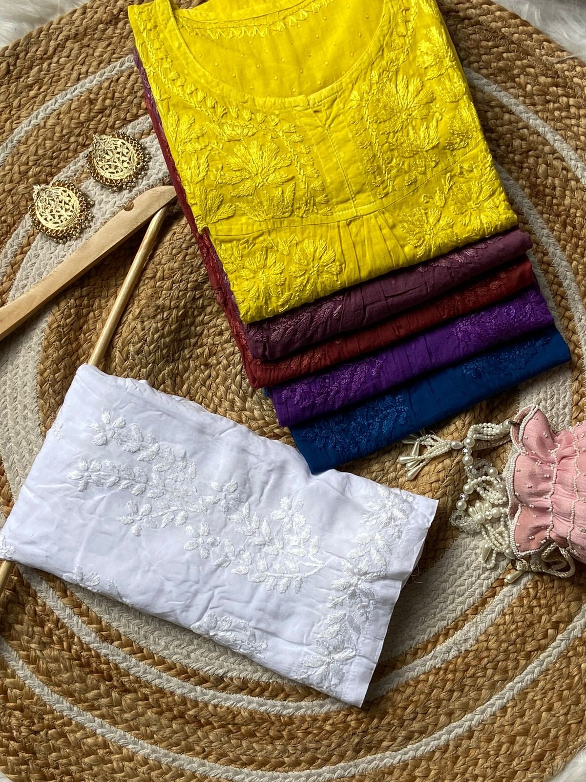 Special Light weight Dyed dobby Short Top - chikankariofficial