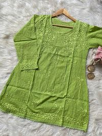 Special Light weight Dyed dobby Short Top - chikankariofficial