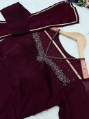 Special Party Wear Night Maroon Aliya Cut - chikankariofficial