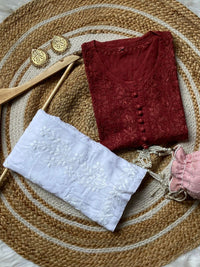 Special Sizes Dobby Cotton Kurts - chikankariofficial