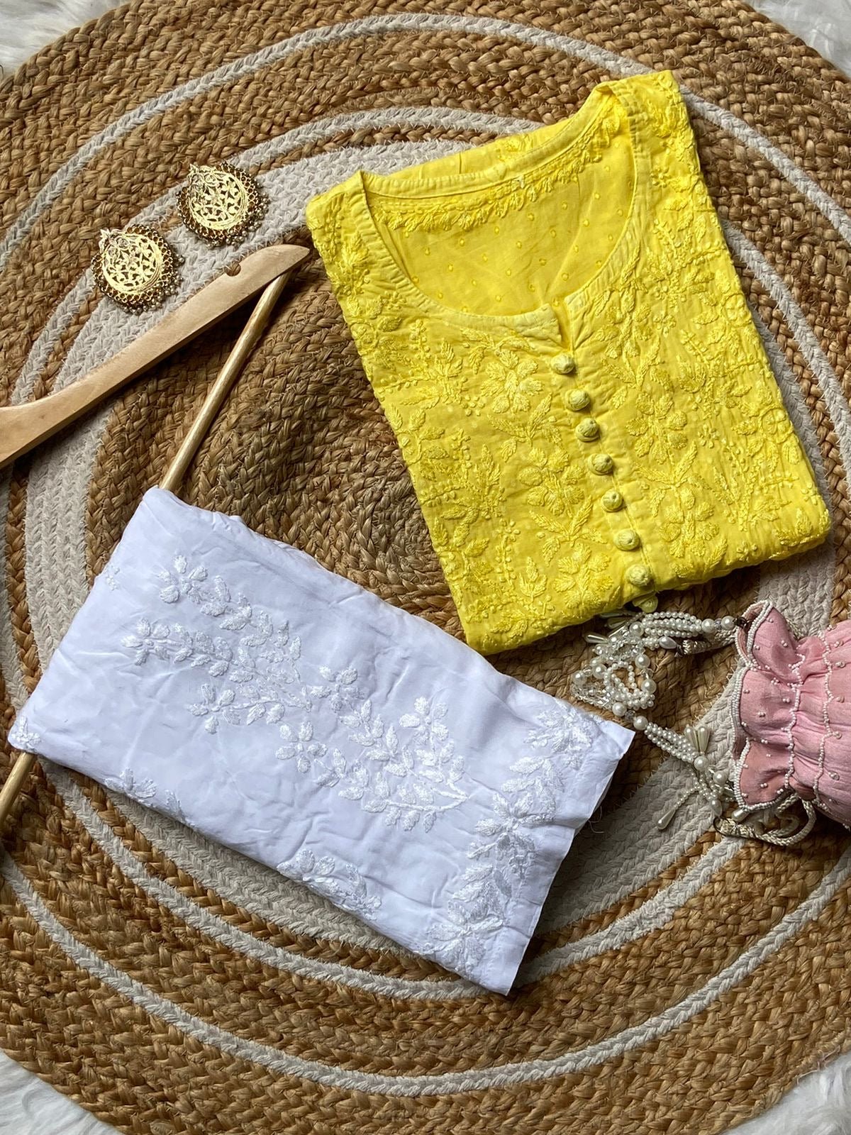 Special Sizes Dobby Cotton Kurts - chikankariofficial