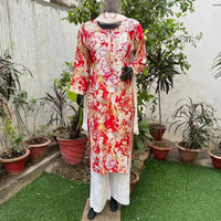 Straight fit rayon kurta - chikankariofficial