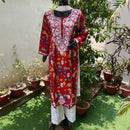 Straight Fit Rayon print kurtis - chikankariofficial