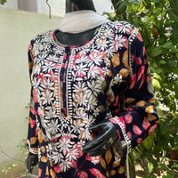 Straight Fit Rayon print kurtis - chikankariofficial