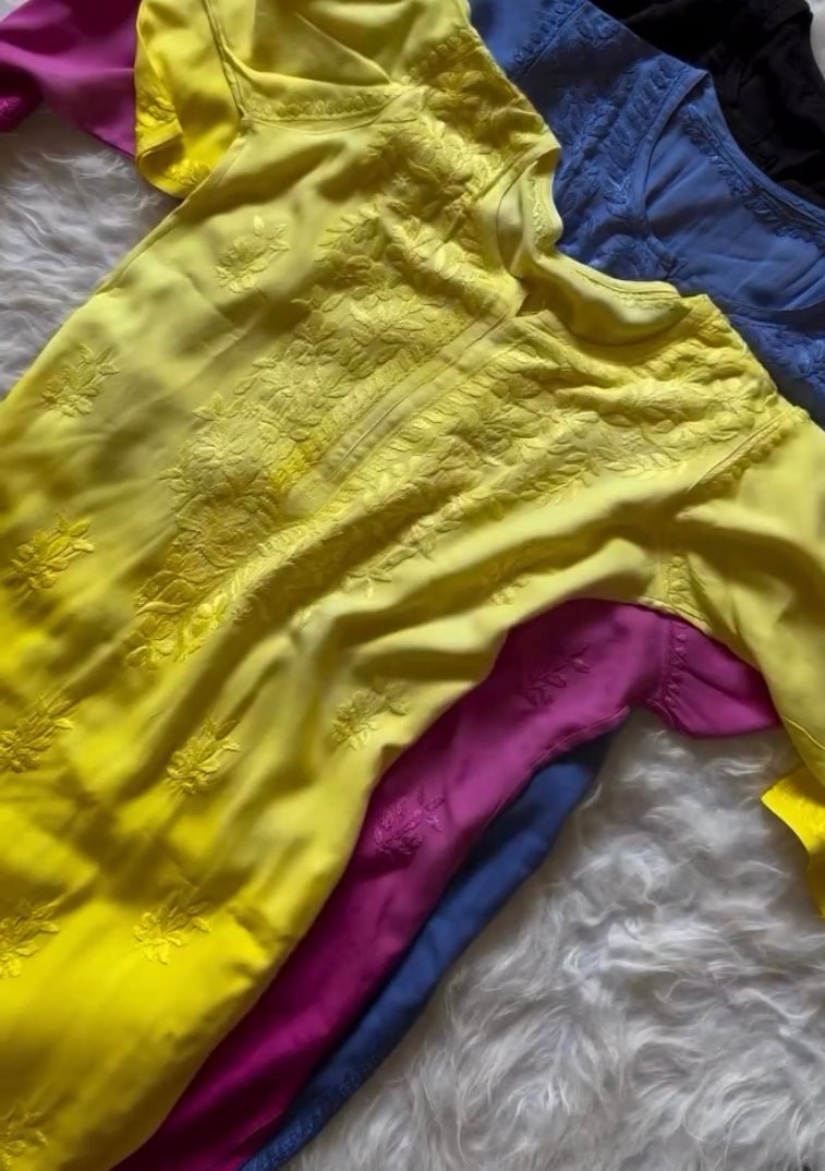 Summer Special premium soft rayon in beautifull colours (best selling kurti) - chikankariofficial