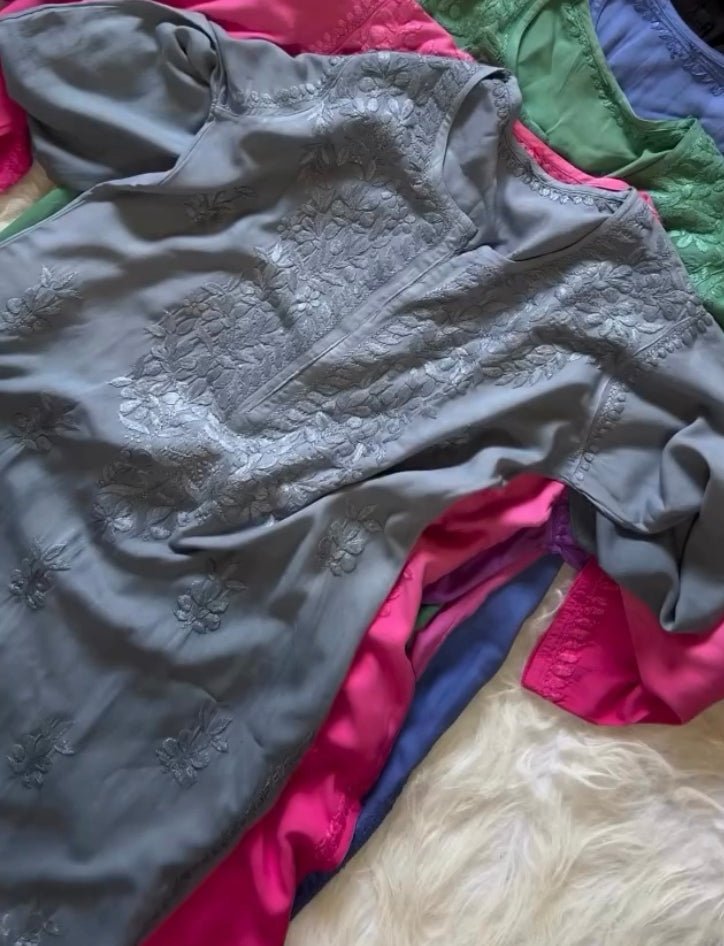 Summer Special premium soft rayon in beautifull colours (best selling kurti) - chikankariofficial