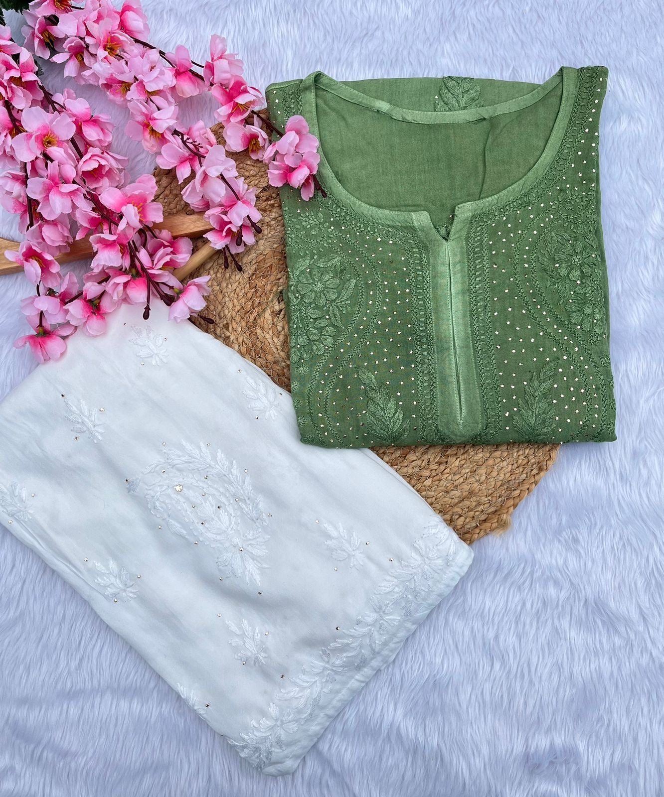 Super Soft Rayon Muqaish Chikankari - chikankariofficial