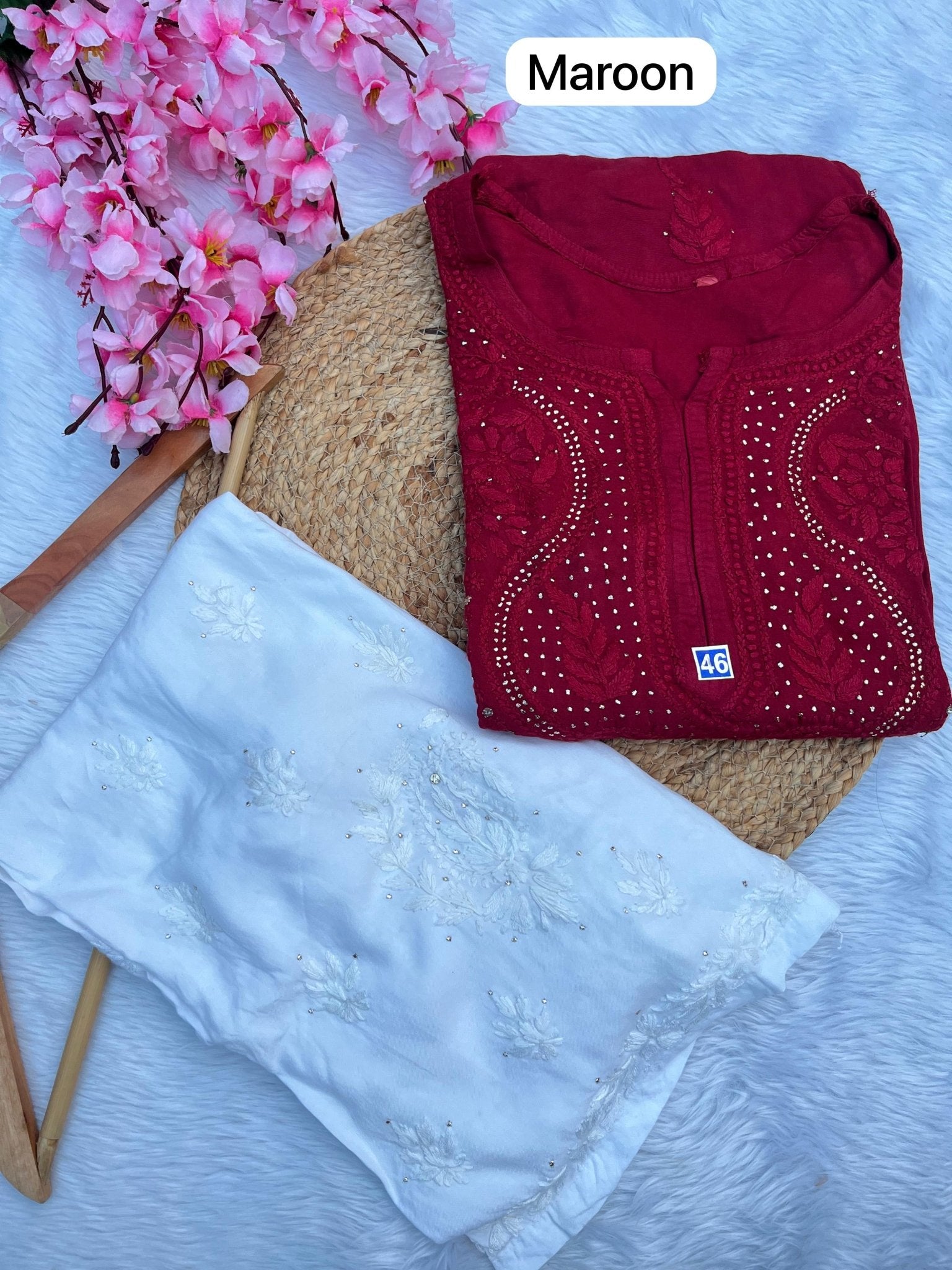 Super Soft Rayon Muqaish Chikankari - chikankariofficial