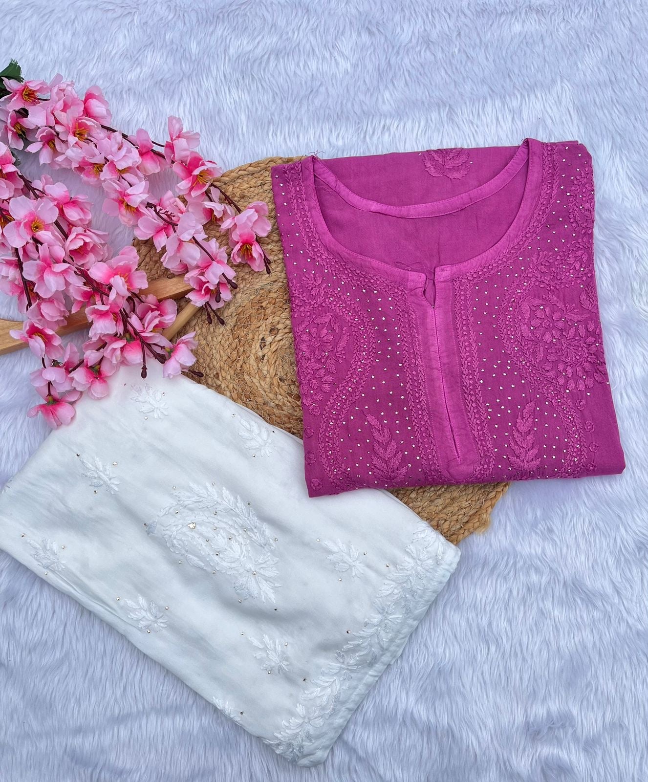 Super Soft Rayon Muqaish Chikankari - chikankariofficial