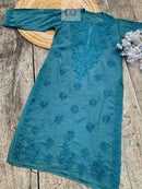 Tone to Tone Chanderi long Kurti - chikankariofficial