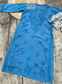 Tone to Tone Chanderi long Kurti - chikankariofficial