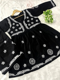 Trending chikankari Gown Plazzo combo - chikankariofficial